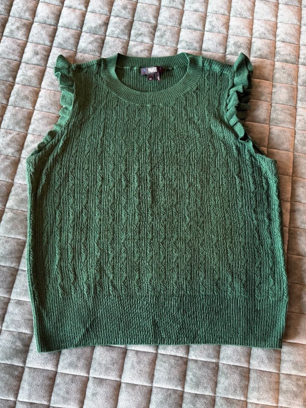 Size M PAIGE Gardenia Ruffle Sleeveless Sweater
